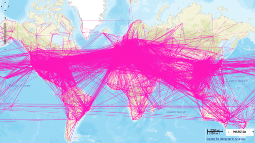 Mapa de rutas aéreas