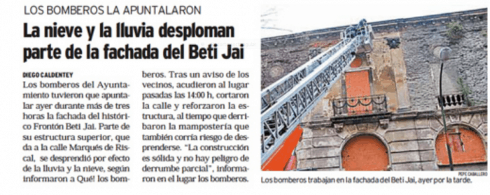 noticia derrumbe fachada edificio betijai