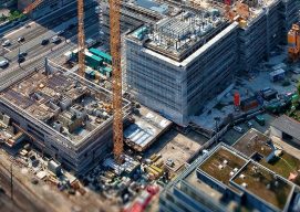 aerial view of construction site