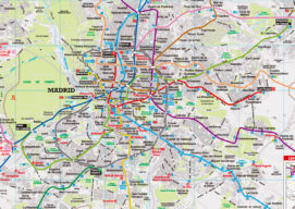 Plano de Metro de Madrid con base cartográfica